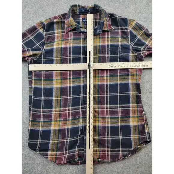 J Crew Flannel Shirt Mens Medium Multicolor Plaid Classic Fit - Picture 7 of 9